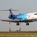 Lądowanie Nordica - linii lotniczej z Estonii, która wypożyczyła LOTowi samoloty :)