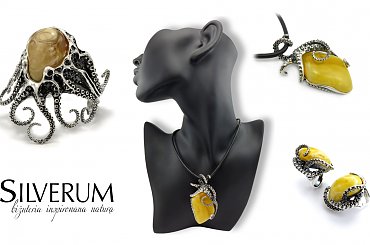 komplet biżuterii z bursztynem - www.silverum.com.pl #sklep #internetowy #silverum #srebro #Gdańsk #artystyczna #wisiorek #pierścionek #komplet #nowoczesna #bursztyn #biżuteria #unikatowa #oryginalna