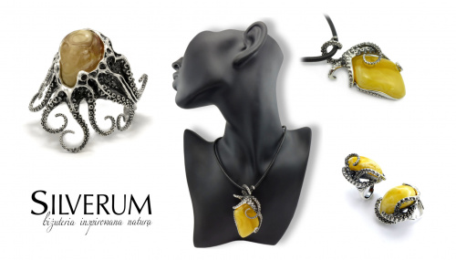 komplet biżuterii z bursztynem - www.silverum.com.pl #sklep #internetowy #silverum #srebro #Gdańsk #artystyczna #wisiorek #pierścionek #komplet #nowoczesna #bursztyn #biżuteria #unikatowa #oryginalna