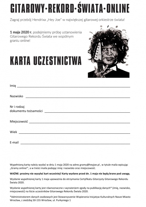 karta uczestnictwa