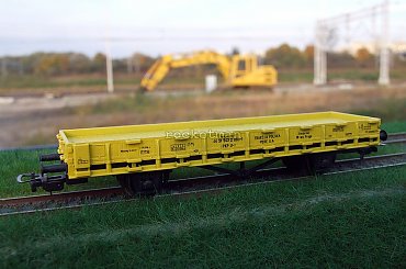 Wagon platforma kolejowej energetyki przedsiebiorstwa TRAKCJA POLSKA na sieci PKP PLK. Skala 1:87. Epoka Vb #PKP #Energetyka #TRAKCJAPOLSKA #wagon #platforma H0