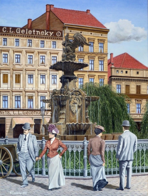 Plac Orła Białego (Stettin Rossmarkt) , 80 x 60 , olej