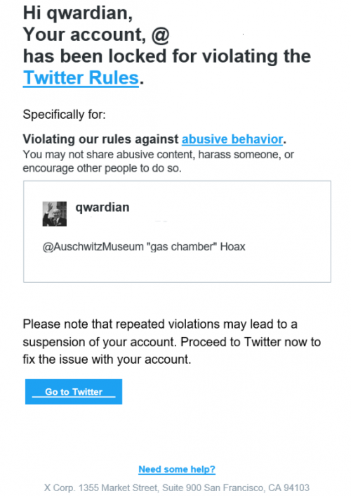 Tweeter ban